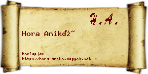 Hora Anikó névjegykártya